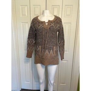 Free People womens Love Bug Fairisle Chunky Knit Sweater Size S